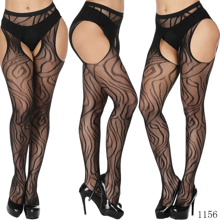 Womens Lingerie Body Garter Belt Thigh High Sheer Nylon Stockings Suspenders Sexy Pantyhose/tights