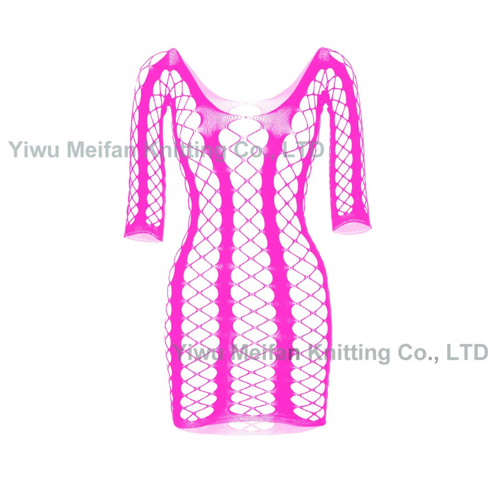 Sexy Temptation One-Piece Lingeries Fishnet Ultra-thin Jacquard Seamless Chemise Lingerie Mesh Bodystocking for Chubby Women