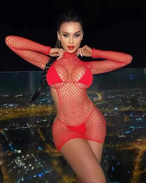 Hollow Out Bodysuit Women's Sexy Fishnets Lingerie Dress Lenceria Para Mujer Sexy Transparent Bodystocking
