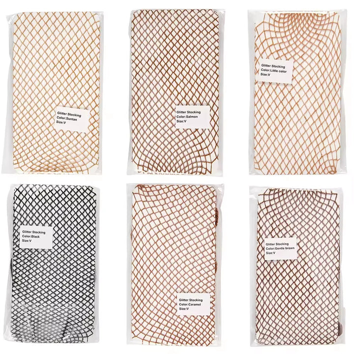 Sexy Fishnets Stockings for Carnival V-cut Glitter Golden  Bodystocking Custom Women Pantyhose