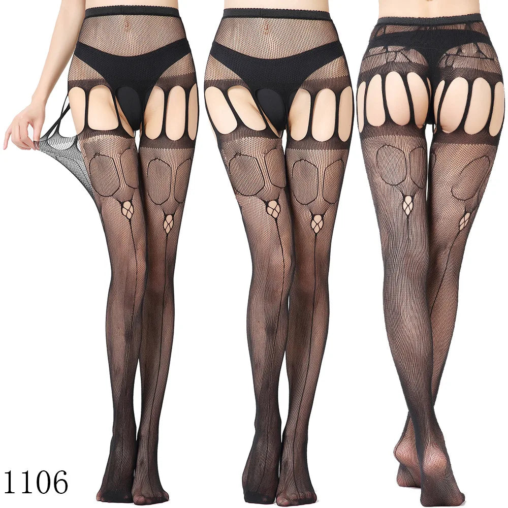 Womens Lingerie Body Garter Belt Thigh High Sheer Nylon Stockings Suspenders Sexy Pantyhose/tights