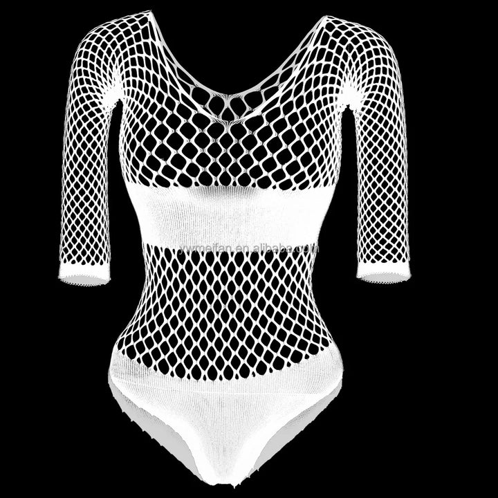 Valentine's Day Mesh Lingerie Dress Sexy Fishnets Bodysuit Women Summer Bikini Underwear Thong Body Stocking Dress