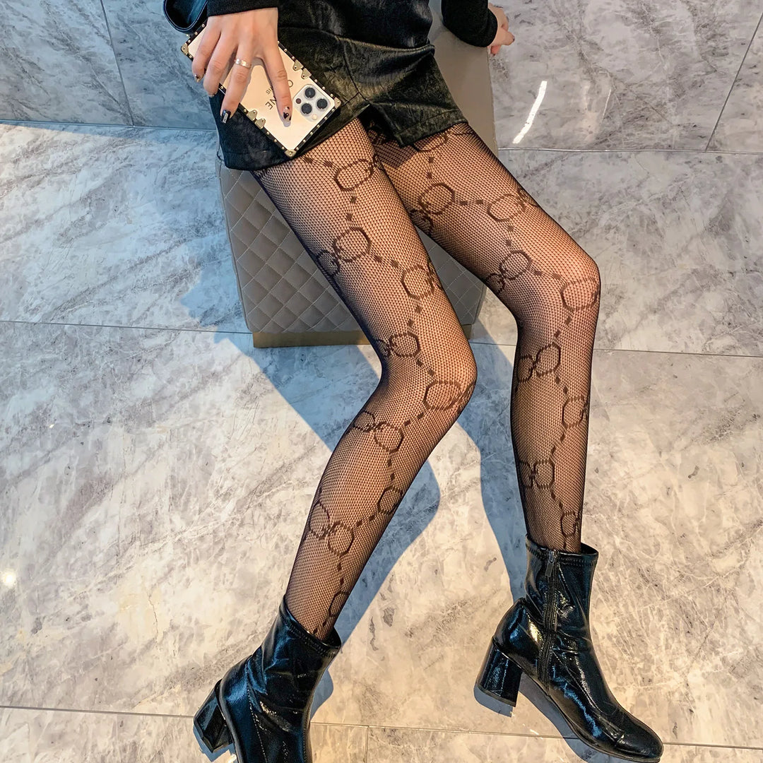 Customized Brand Logo FF&GG Fishnet Stockings Factory Manufacturer Stockings for Women Sexy Fishnet Leggings Pantyhose