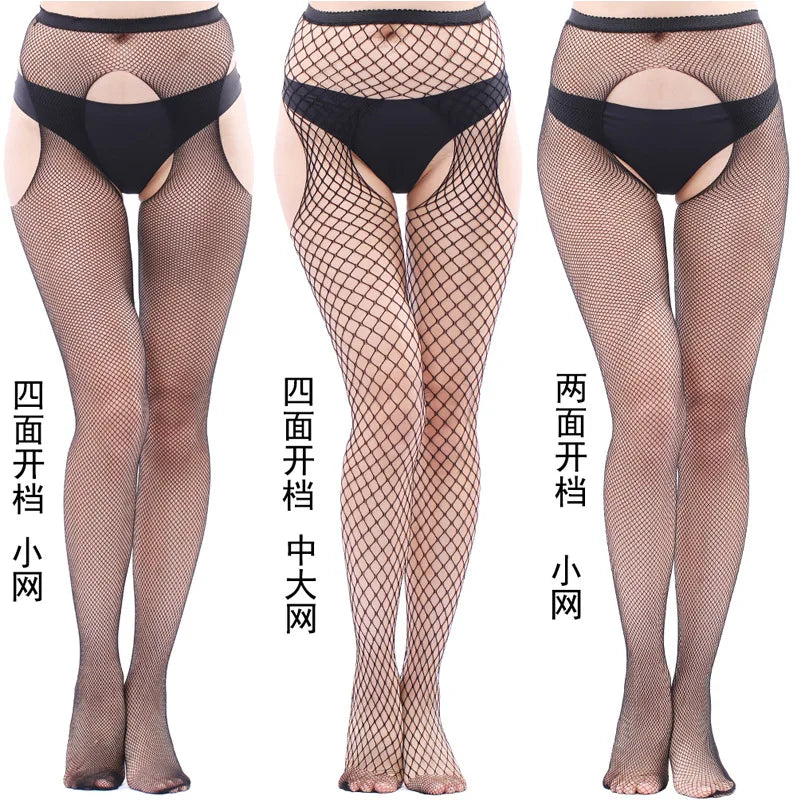 Open Crotch Pantyhose Tights Women Sexy Erotic Lingerie Femme Sexy Perspective Stockings Women's Clothing Outfits