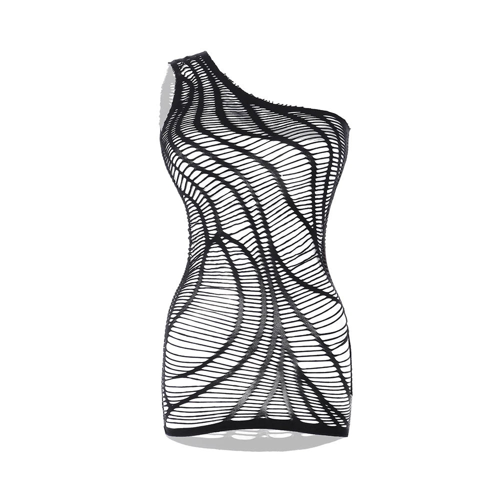 Sexy Fishnet Bodystocking Floral Slips Women's Sexy Mesh Sheer Bodysuit Crotchless Body Stockings Lingerie Dress