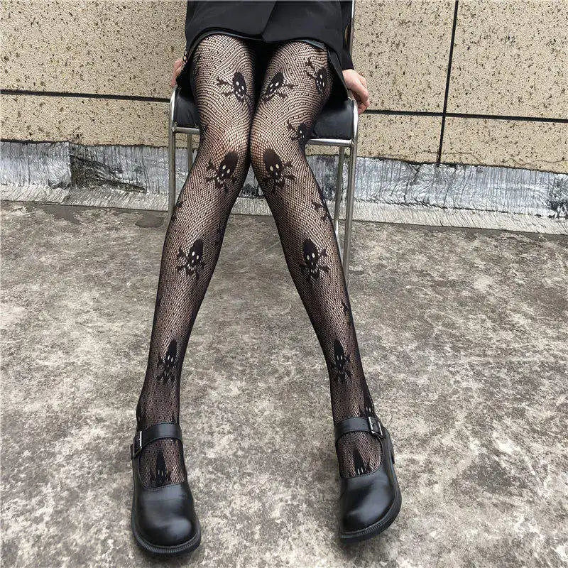 Lingerie Sexy Femme Spandex Mesh Dress Floral Halloween Fish Net Socks Pantyhose Stockings Knitted Design Brand Logo Tights