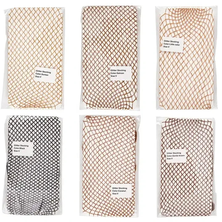 Manufacturer Plus Size V Shaped Stockings Caramelo GOLD Pantyhose Glitter V Cut Fishnet Stocking Carnival Tights