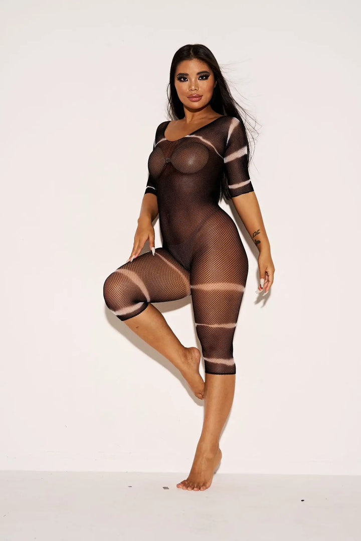 New Customize Tie-dye Fishnet Bodystocking Sexy Hollow Out Bodysuit Women's Party Wear Dress Exotic Dancewear