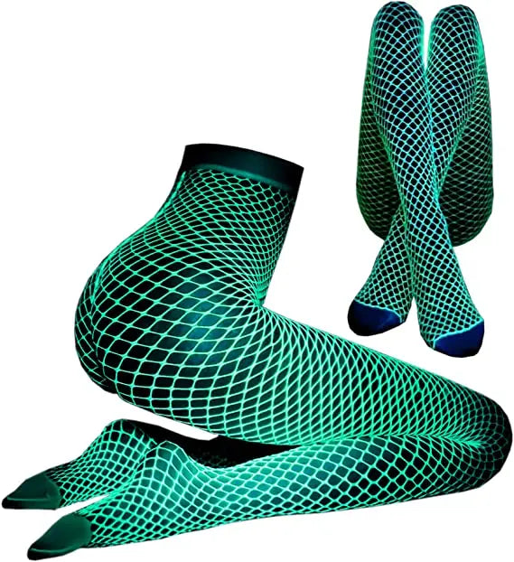Glow in the Dark Fishnet Stockings Lingerie Body Stocking Luminous Glowing Fishnet Underwear Bodystockings for Women