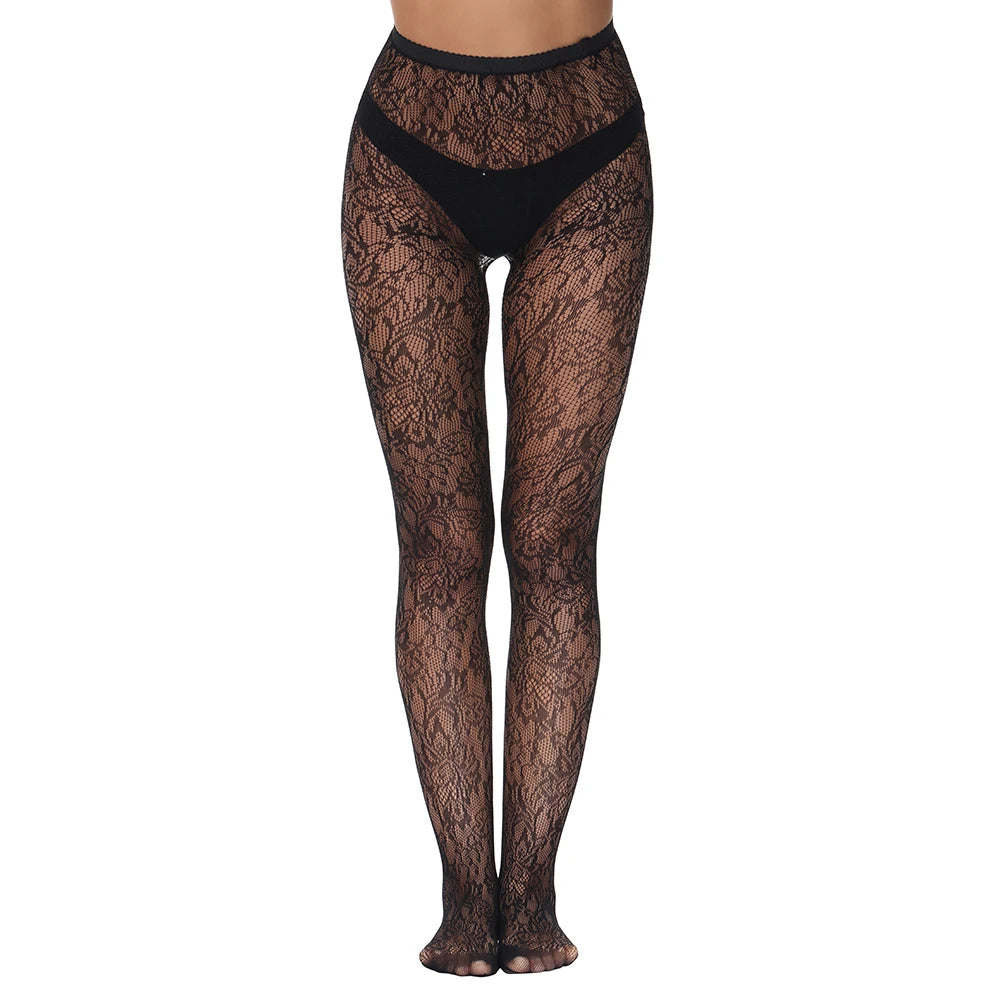 Stylish Medias De Rejilla Women Floral Fishnet Stockings Collant Femme Pantyhose Casual Daily Hosiery Thin High Tights