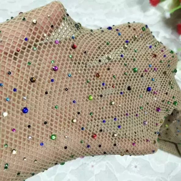 Kids Kawaii Pattern Mesh Shiny Rhinestone Fishnet Tights Girls Fishnet Stockings for Princess Dress High Waist Mesh Tights
