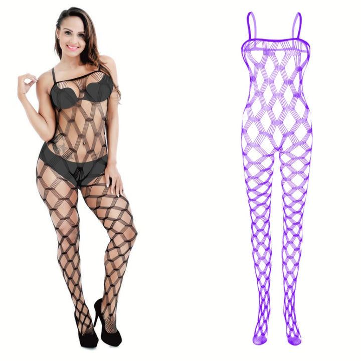Hollow Out Women's Sexy Fishnet Bodysuit Geometric Floral Baby Dolls Open Crotch Pantyhose/Tights 2024 Lingerie Sexy