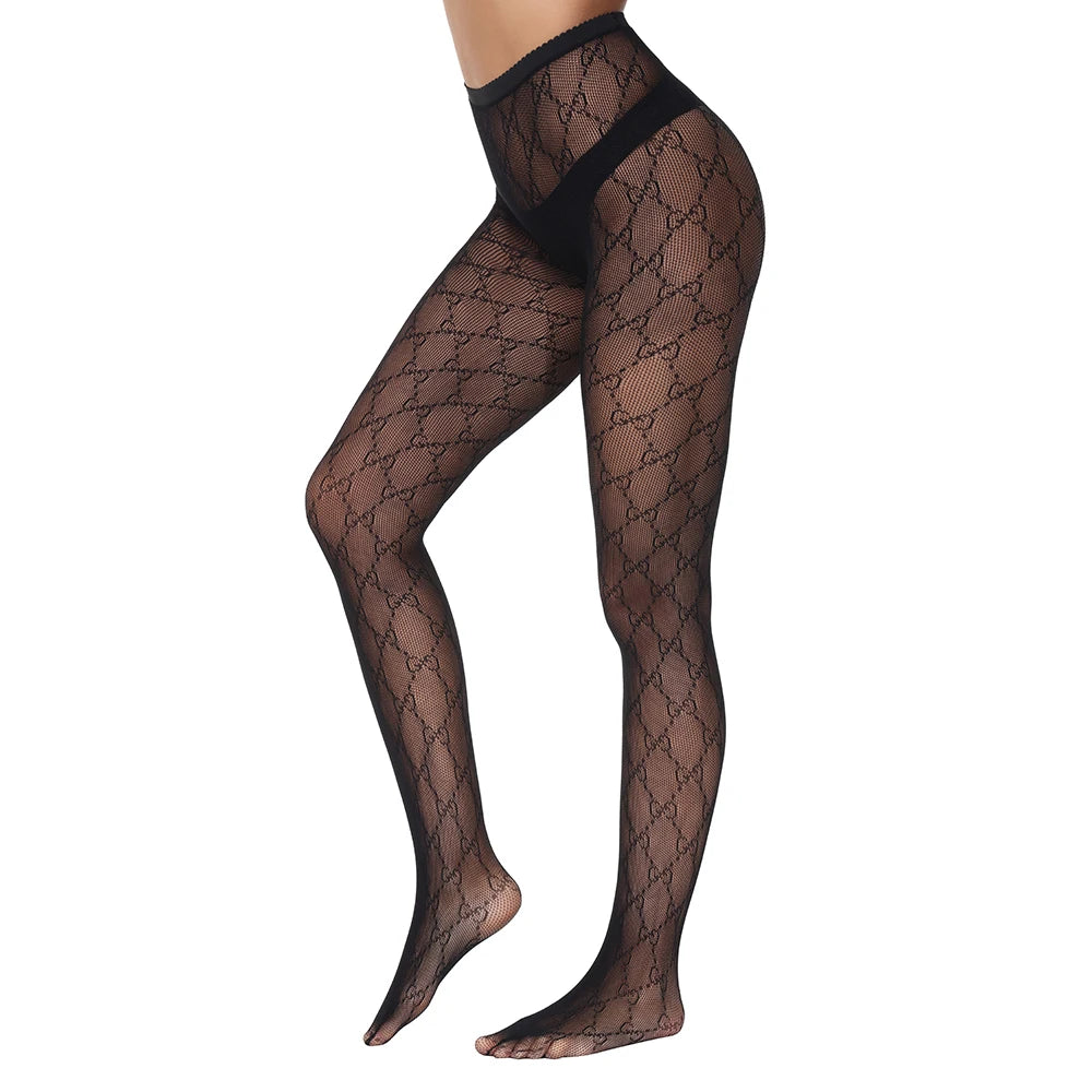 Stylish Medias De Rejilla Women Floral Fishnet Stockings Collant Femme Pantyhose Casual Daily Hosiery Thin High Tights