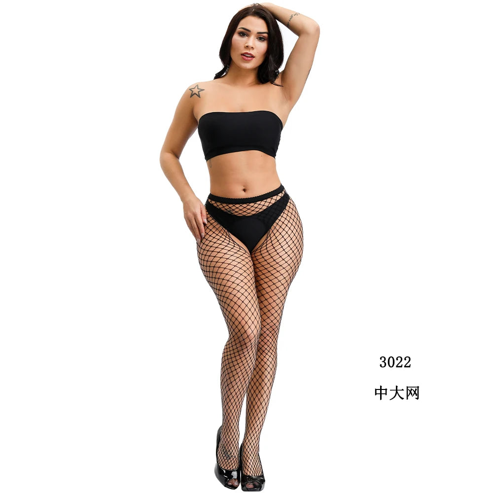 Tights Vendors High Waist Suspender Tights Womens Lace Mesh Patterned Tight Sheer Mesh Stocking Cheap Body Fishnets Stocking