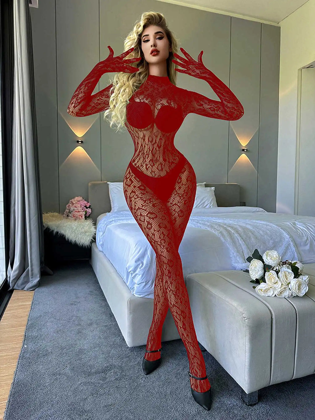 Hot Leopard Mesh Bodysuit for Women's Clothing Full Body Stocking Lingerie Femme Sexy Crotchless Bodystocking Lenceria