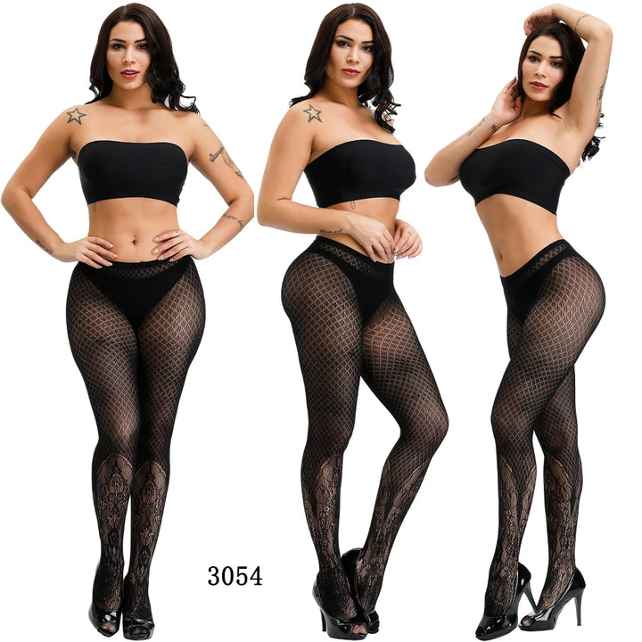 Stylish Medias De Rejilla Women Floral Fishnet Stockings Collant Femme Pantyhose Casual Daily Hosiery Thin High Tights