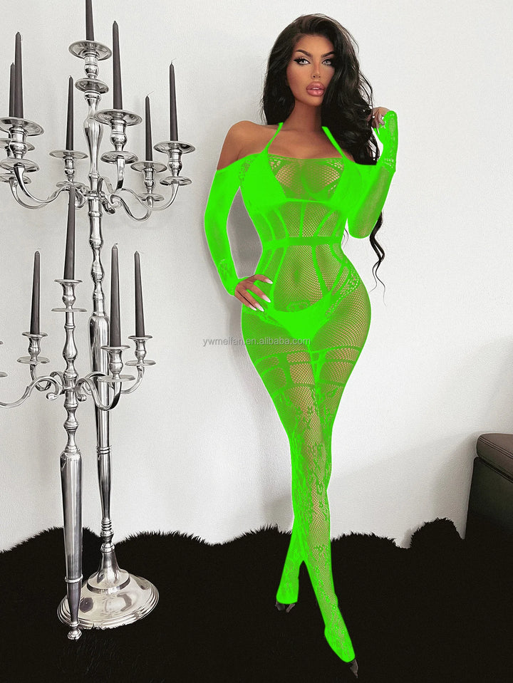 Hot Sales Sexy Mesh Bodysuit Lingerie Women Sexy Crotchless Body Stockings See Through Bodystocking Pantyhose