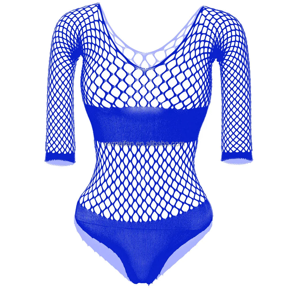 Valentine's Day Mesh Lingerie Dress Sexy Fishnets Bodysuit Women Summer Bikini Underwear Thong Body Stocking Dress
