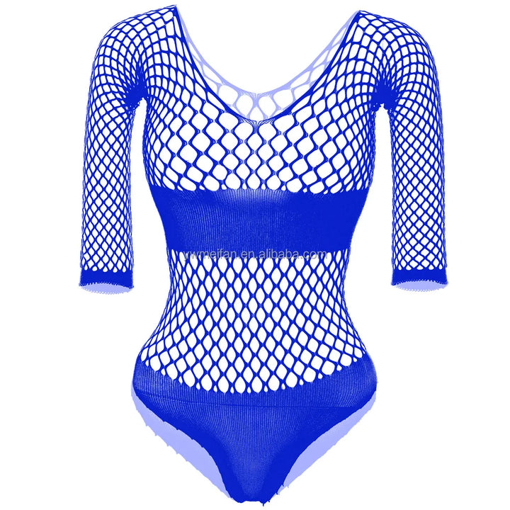 Valentine's Day Mesh Lingerie Dress Sexy Fishnets Bodysuit Women Summer Bikini Underwear Thong Body Stocking Dress