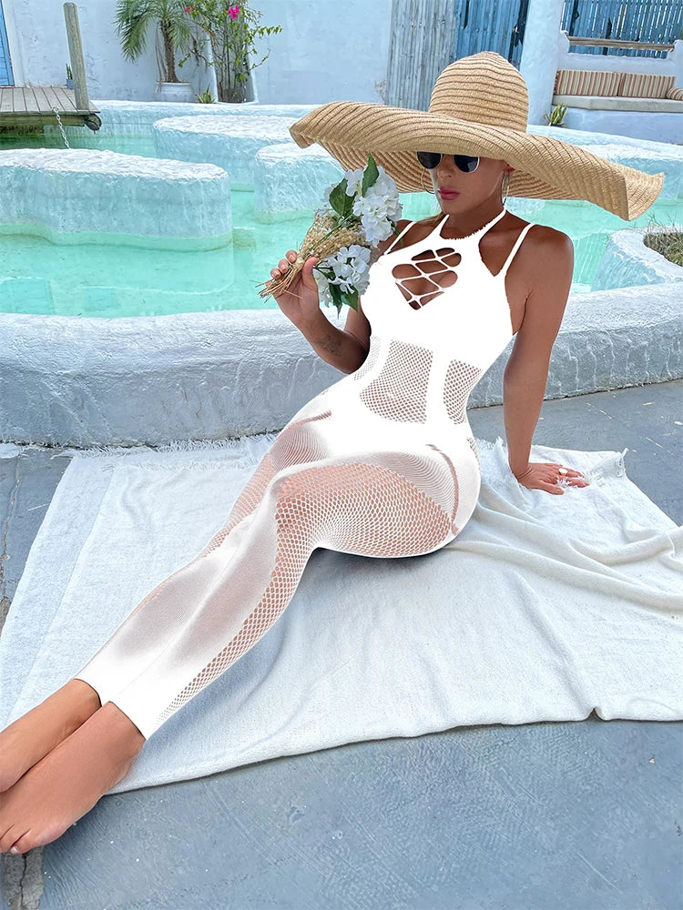 Hot Sales  Crotchless Sexy Full Body Fishnets Pantyhose Cutout Women Erotic Bodysuit Mesh  Fishnet Bodystocking