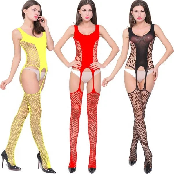2022 Hot Sale Sexy Erotic Bodysuit See-through Open Breast and Crotch Body Stocking Sexy Bodystocking