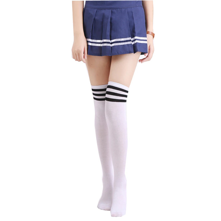 Japanese Lolita Socks Cotton Hosiery Girl Uniform Socks Lined Retro Socks for Adult Costumes Stockings