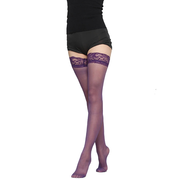 Temptation Sheer Thigh High Nylon Stocking Oily Pantyhose Nightclub Sexy Role Play Outfits Bright Over Knee Socks