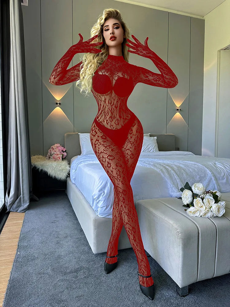 Spandex Nylon Lingeries Set Animal Print Leopard Full Body Stockings Sexy Fishnet Bodysuits Onesie Fishing Net Bodystocking