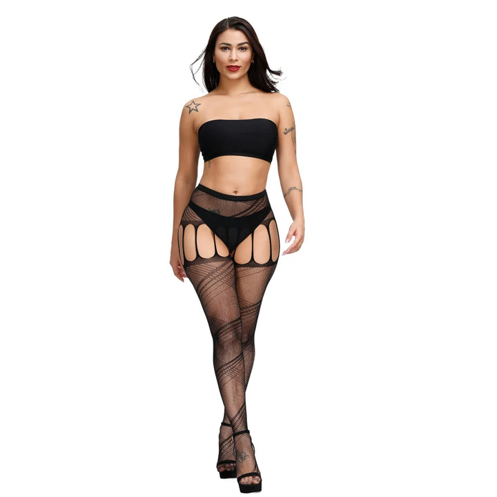 2025 Plus Size XXL Sexy Lingerie Crotchless Tights Garter Belt Suspender Pantyhose Fishnet Seamless Lenceria Body Stockings