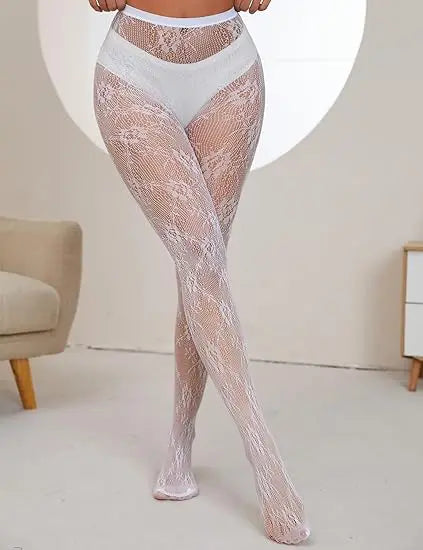 Fishnet Leggings Summer Party Club Cute Lace Stockings Body for Women Lace Hollow Out Seamless Tights Mesh Silk Pantyhose