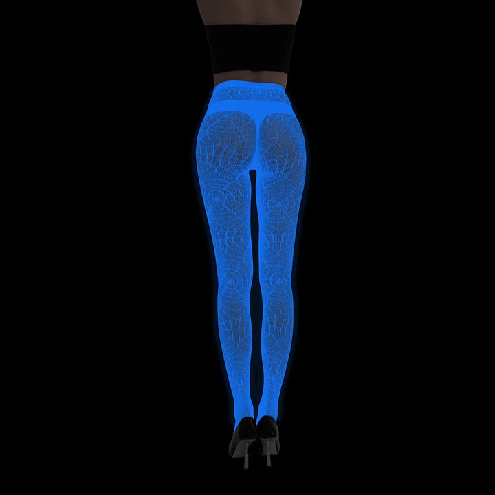 Wholesale Luminous Women Body Stocking Glow in the Dark Sexy Fishnet Bodystocking Transparent Nylon Socks Mesh Pantyhose