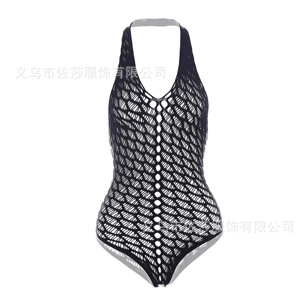 2024 Design Bodysuit Sexy Fishnet Swimwear See Through Underwear One Piece Bikinis Hollow Out Body Stocking Lingerie