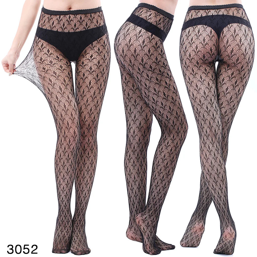 Sheer Collant Femme Fishnet Leggings Pantyhose Pantimedias Womens Lace Hollow Out Body Stockings Seamless Tights