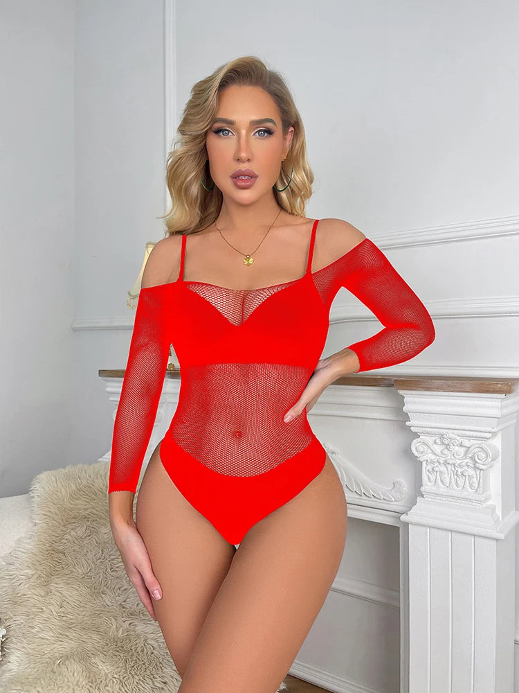Wholesale Women's Sexy Mesh Sheer Lingerie Fishnet Body Stocking Erotic Women's Clothing Sexy Bodystocking Tops