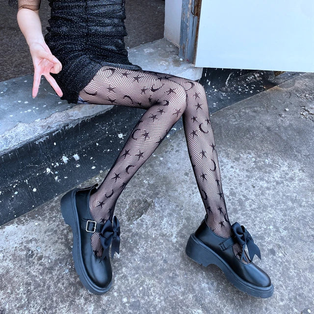 New Polyamide Anti-Hook Wire Fishnet Stockings Lift the Hip Hollow Different Styles for Choice Breathable Nylon