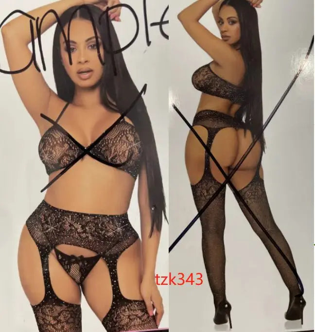2024 INS Rhinestone Stocking Sexy Cutout Lace Silk Stockings Womens Sexy Lingerie Bra Nylon Fishnet Pantyhose Tights