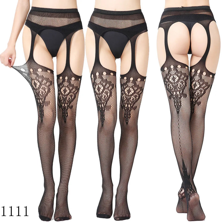 Womens Lingerie Body Garter Belt Thigh High Sheer Nylon Stockings Suspenders Sexy Pantyhose/tights