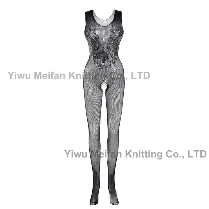 China Vendors Lingerie Femme 2023 Strap Lace Nylon Wings Printed Fishnet Body Stockings Lingerie Bodysuit Babydoll Chemise