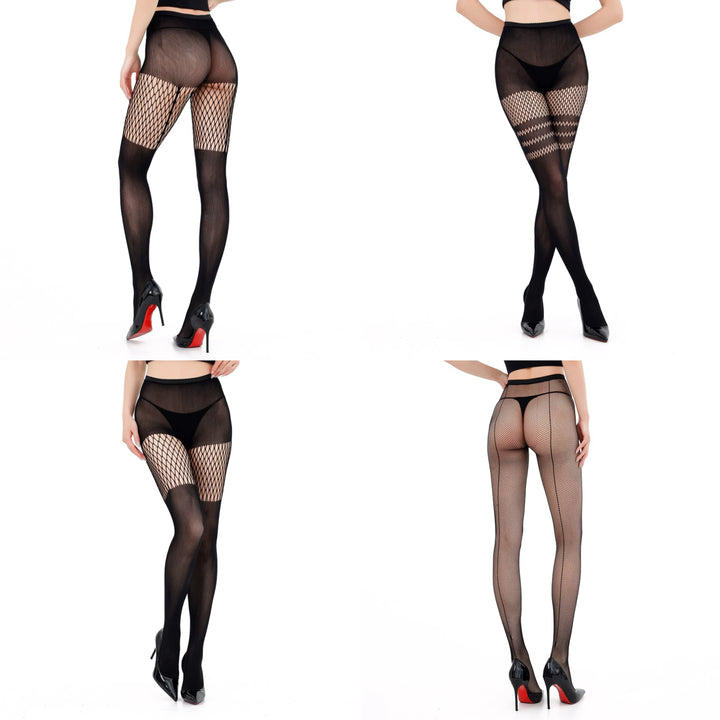 High Waist Fishnet Leggings Pantyhose Mock Suspender Pantyhose Striped Goth Fishnets Stocking Body  Suspender Tights