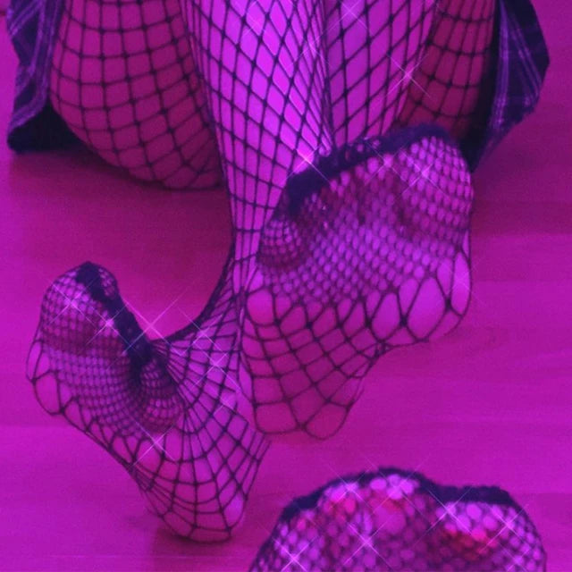 Hot Sale Hand Lady Cotton Black Shiny Panty Fishnet Stocking