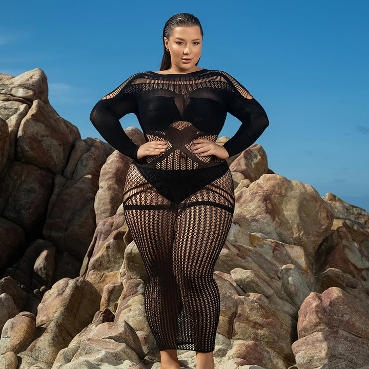 220lbs Customize Chubby Lady's Sexy Babydoll Women's Sexy Fishnet Bodystocking Erotic Lingerie Plus Size Underwear Women Sexy
