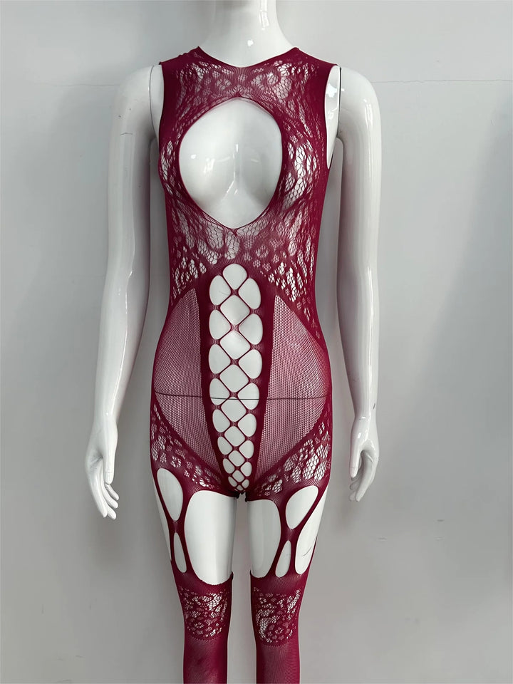 Factory Manufacture Plus Size Sexy Fishnets Dress Stockings Full Body Stocking Women Sexy Lingerie Hollow Out Bodysuits W584