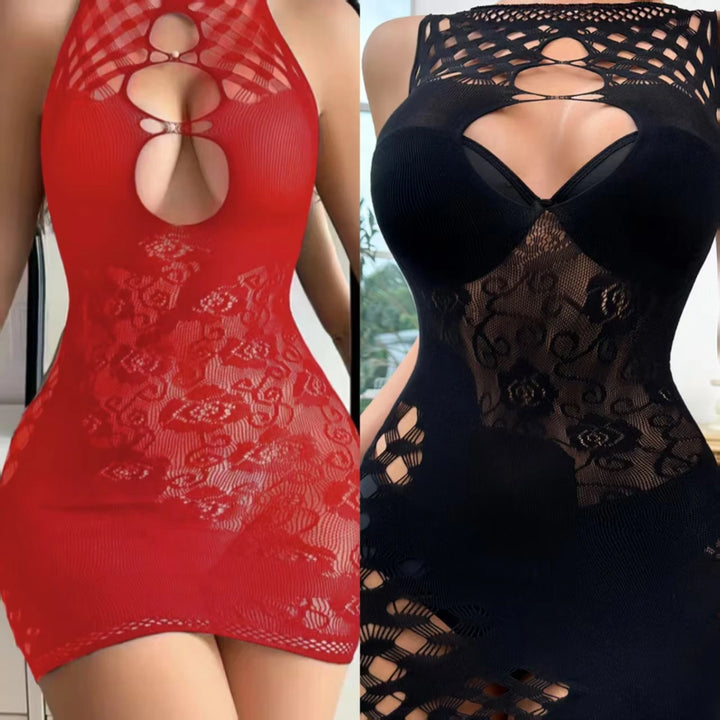 Factory Price Women's One-Piece Sexy Net Jumpsuit Mesh Lingerie Sexy Crotchless Bodysuit Fishnet Transparent Bodystocking  K012