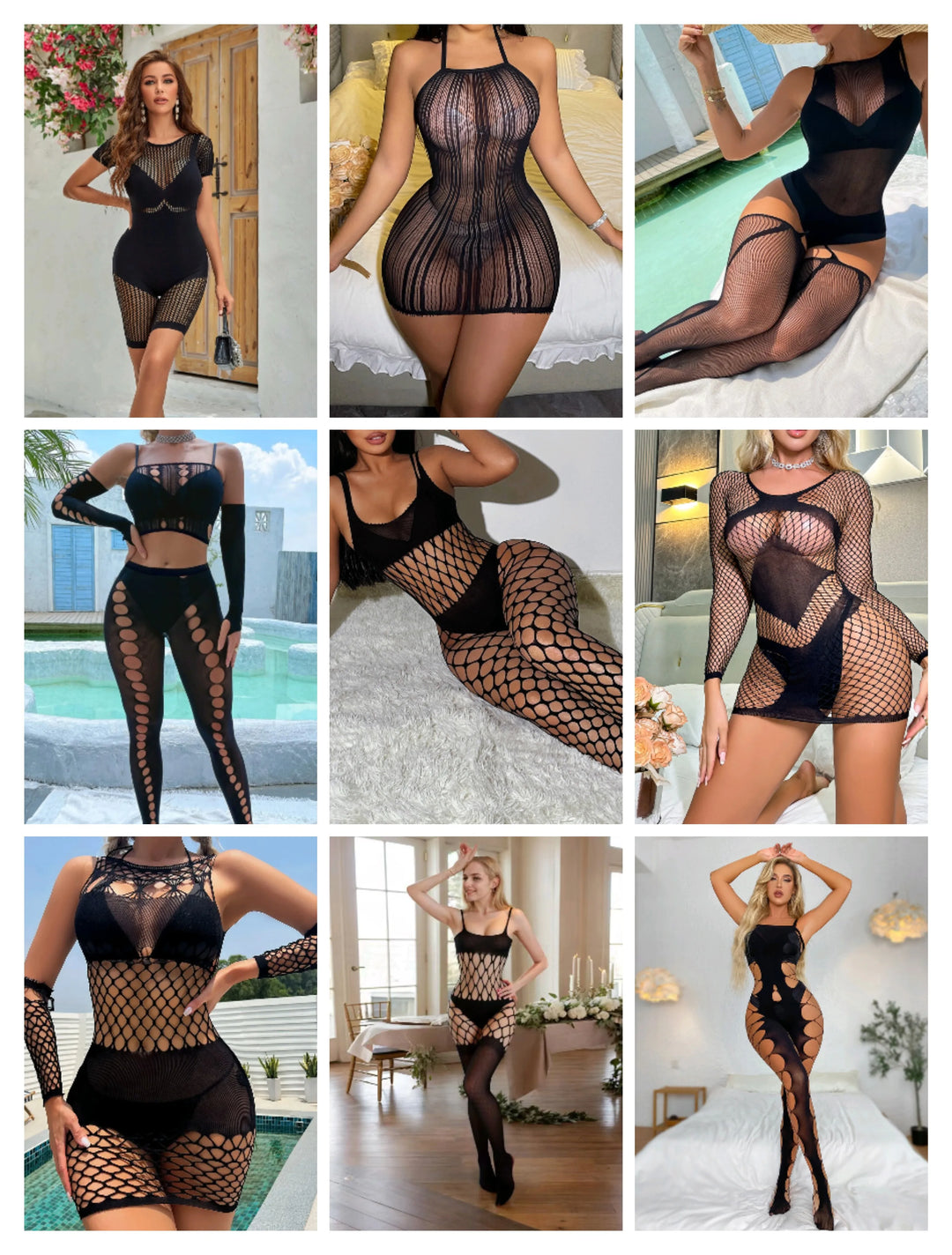 Women Mesh Sheer Body Stocking Lingerie Femme Sexy Hollow Out Cover Stockings Full Body Nuisette Sexy Lingerie Dress